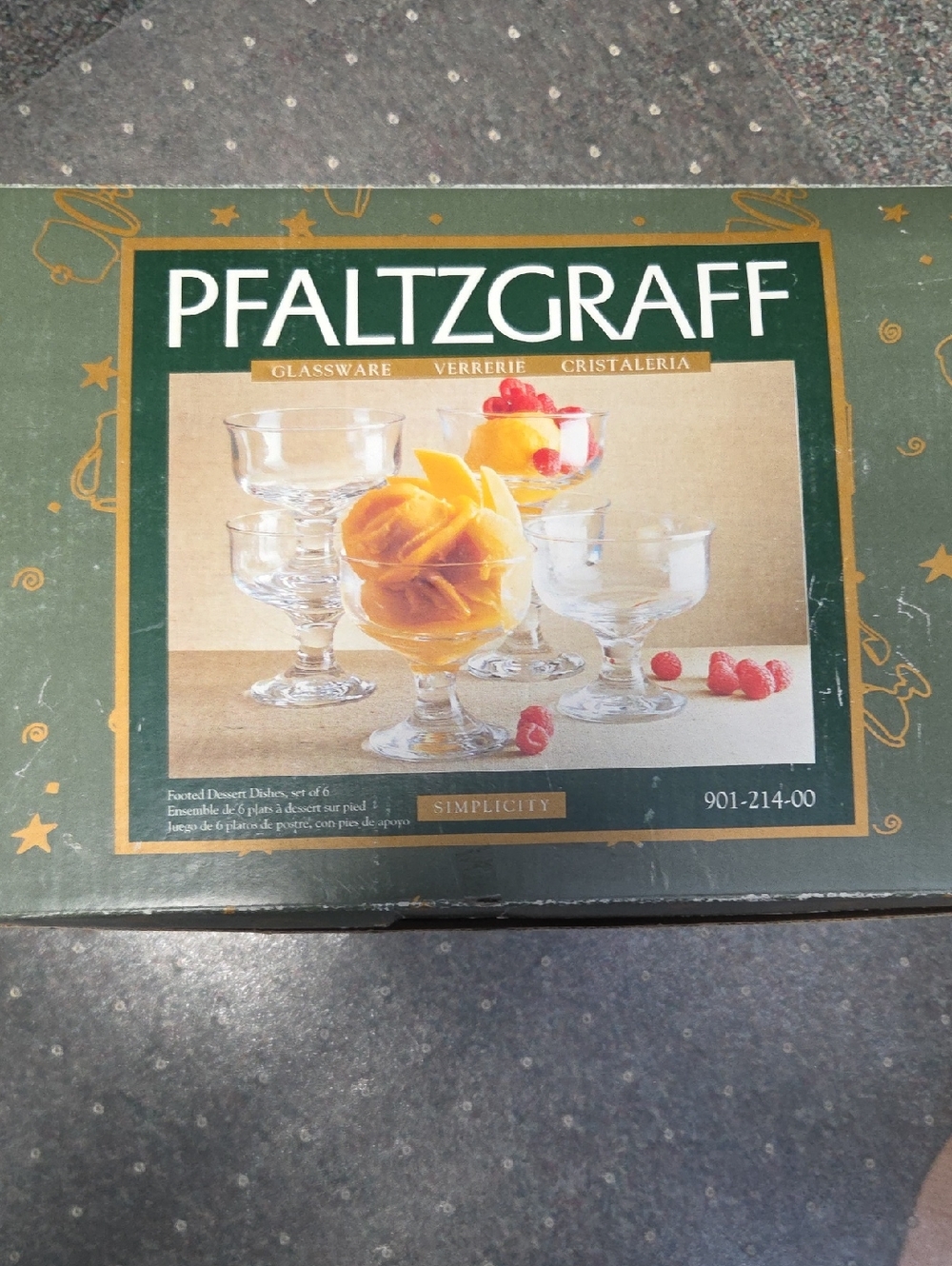 Pfaltzgraff Clear Glass Dessert Bowls with Pedestal - Set of 6